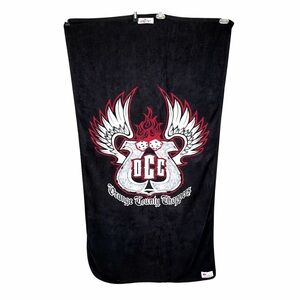 Vintage Orange County Choppers Black Beach Towel Terry Cloth Motorcycle Biker